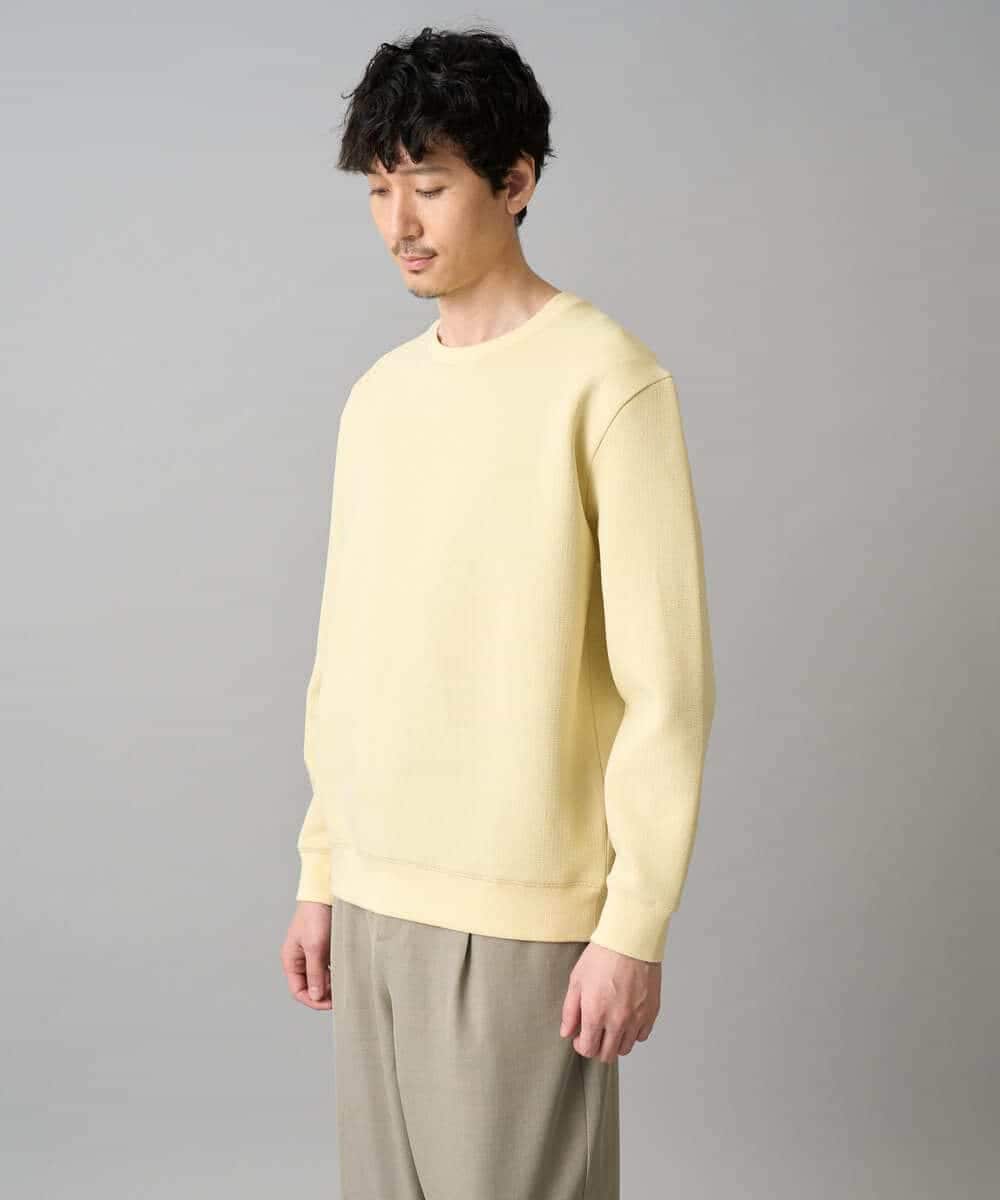 KHKED08059 a.v.v MEN(アー・ヴェ・ヴェ) 【イージーケア/洗濯機で洗える/毛玉になりにくい/ストレッチ】サッカーダンボールプルオーバー ライトグレー