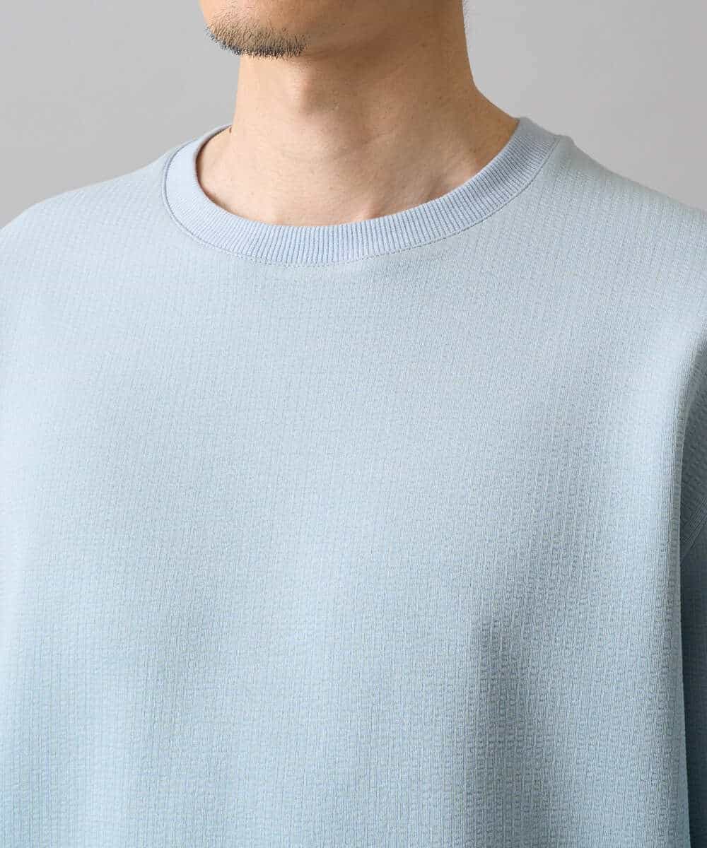 KHKED08059 a.v.v MEN(アー・ヴェ・ヴェ) 【イージーケア/洗濯機で洗える/毛玉になりにくい/ストレッチ】サッカーダンボールプルオーバー ライトグレー