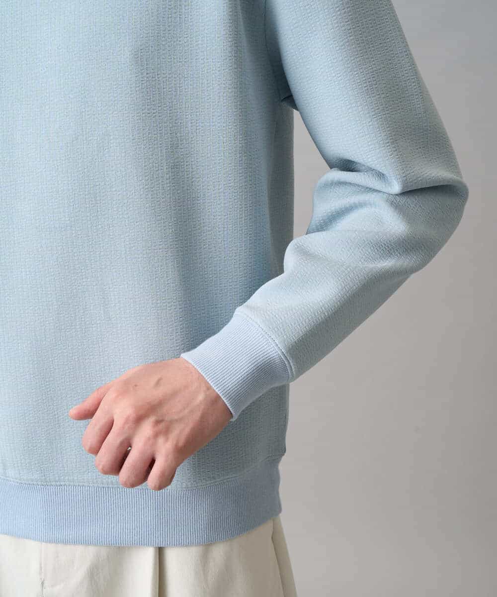 KHKED08059 a.v.v MEN(アー・ヴェ・ヴェ) 【イージーケア/洗濯機で洗える/毛玉になりにくい/ストレッチ】サッカーダンボールプルオーバー ライトグレー