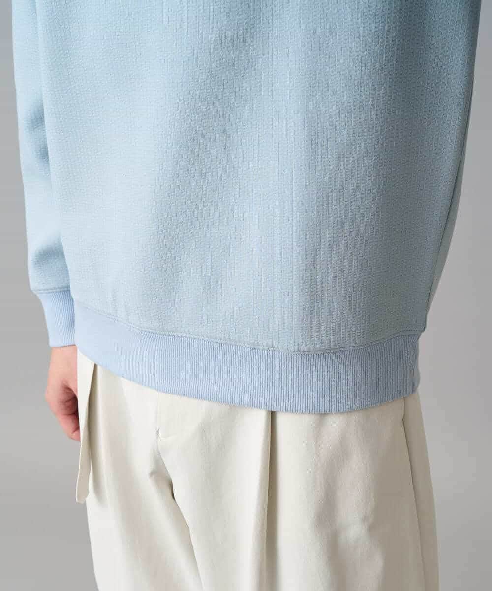 KHKED08059 a.v.v MEN(アー・ヴェ・ヴェ) 【イージーケア/洗濯機で洗える/毛玉になりにくい/ストレッチ】サッカーダンボールプルオーバー ライトグレー