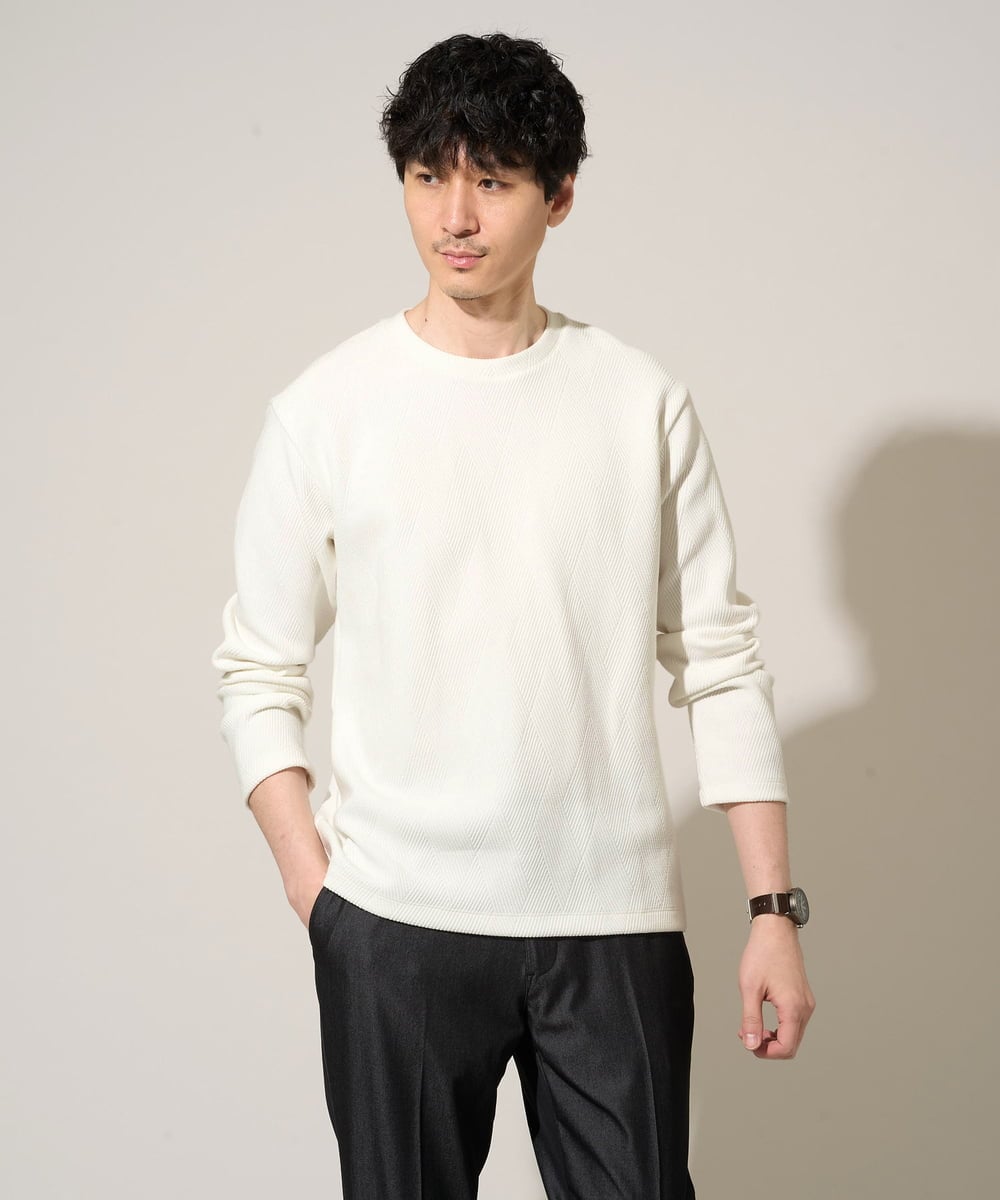 KHKED09049 a.v.v MEN(アー・ヴェ・ヴェ) 【イージーケア/洗濯機で洗える】キカフクレジャカードプルオーバー ライトグレー