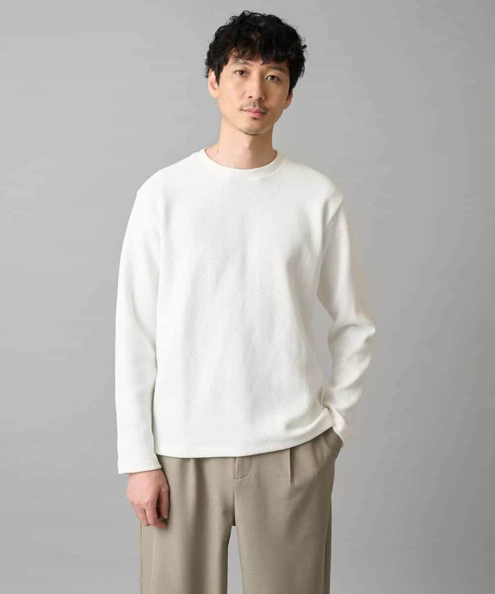 KHKED09049 a.v.v MEN(アー・ヴェ・ヴェ) 【イージーケア/洗濯機で洗える】キカフクレジャカードプルオーバー ホワイト