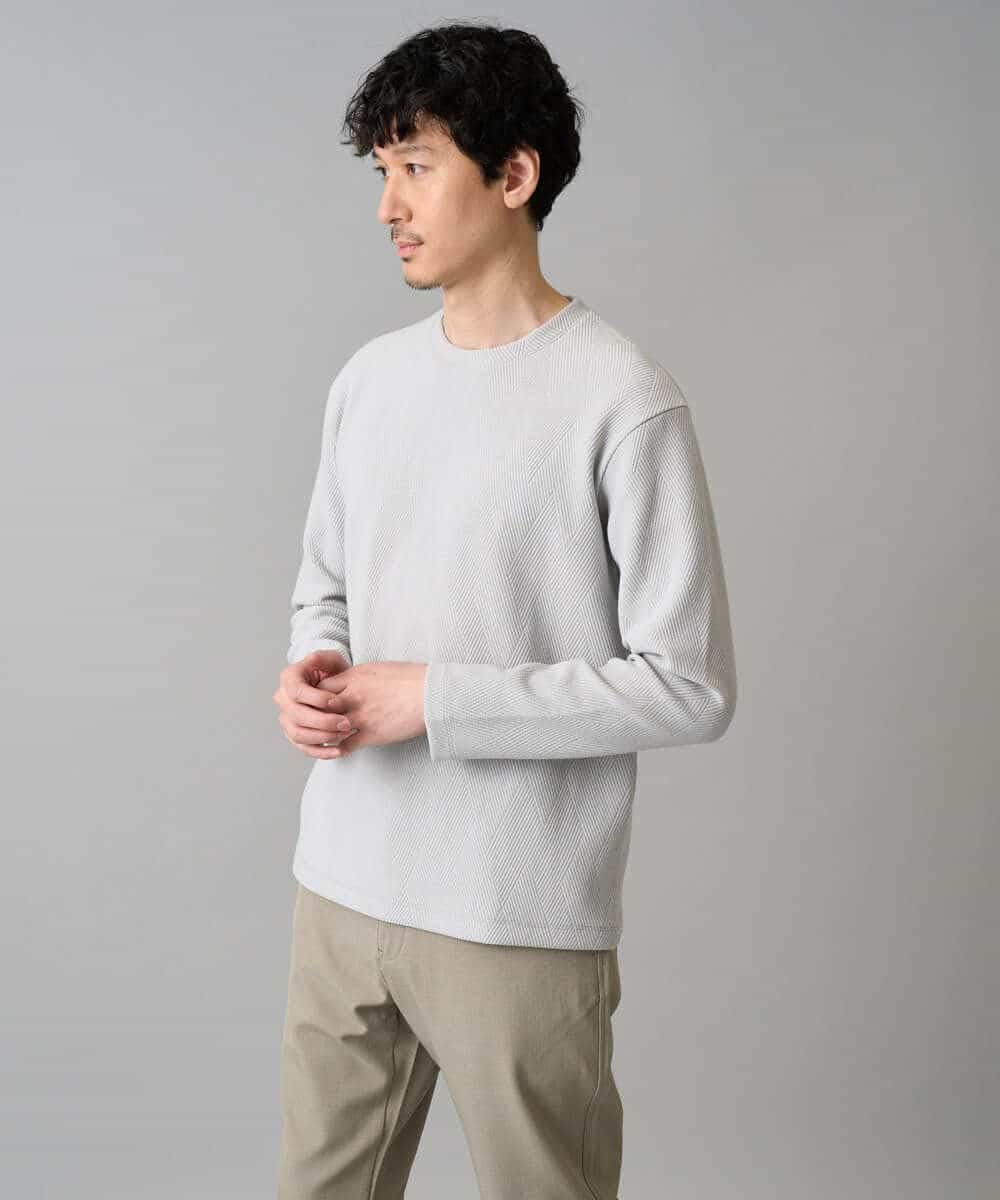 KHKED09049 a.v.v MEN(アー・ヴェ・ヴェ) 【イージーケア/洗濯機で洗える】キカフクレジャカードプルオーバー ライトグレー