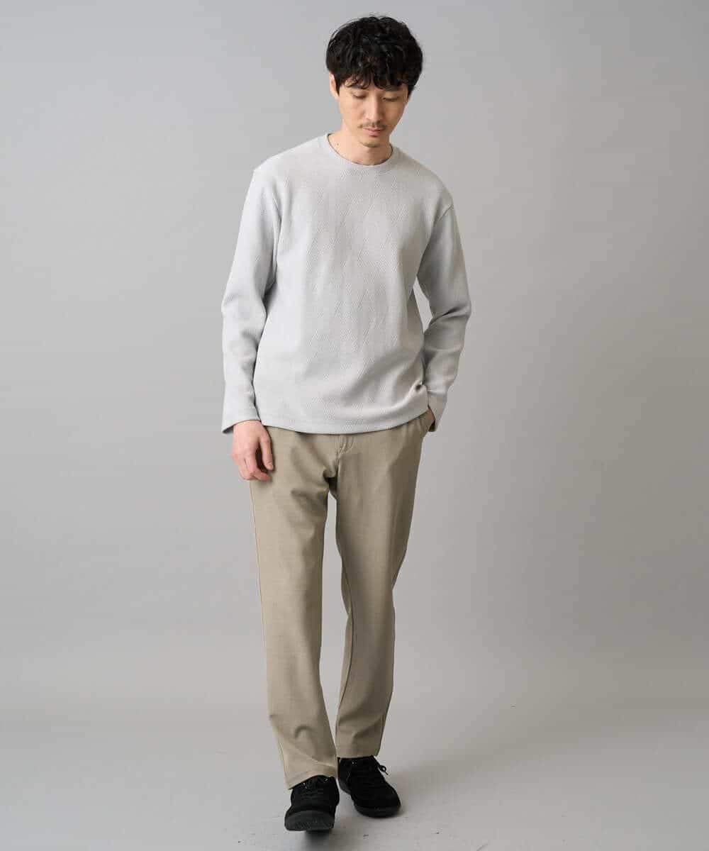 KHKED09049 a.v.v MEN(アー・ヴェ・ヴェ) 【イージーケア/洗濯機で洗える】キカフクレジャカードプルオーバー ライトグレー