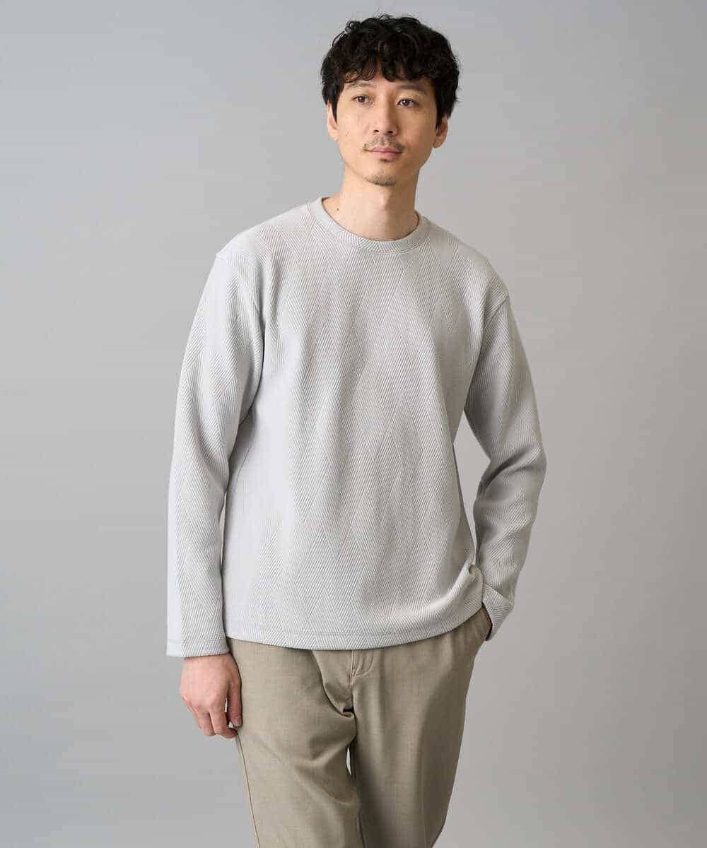 KHKED09049 a.v.v MEN(アー・ヴェ・ヴェ) 【イージーケア/洗濯機で洗える】キカフクレジャカードプルオーバー ライトグレー