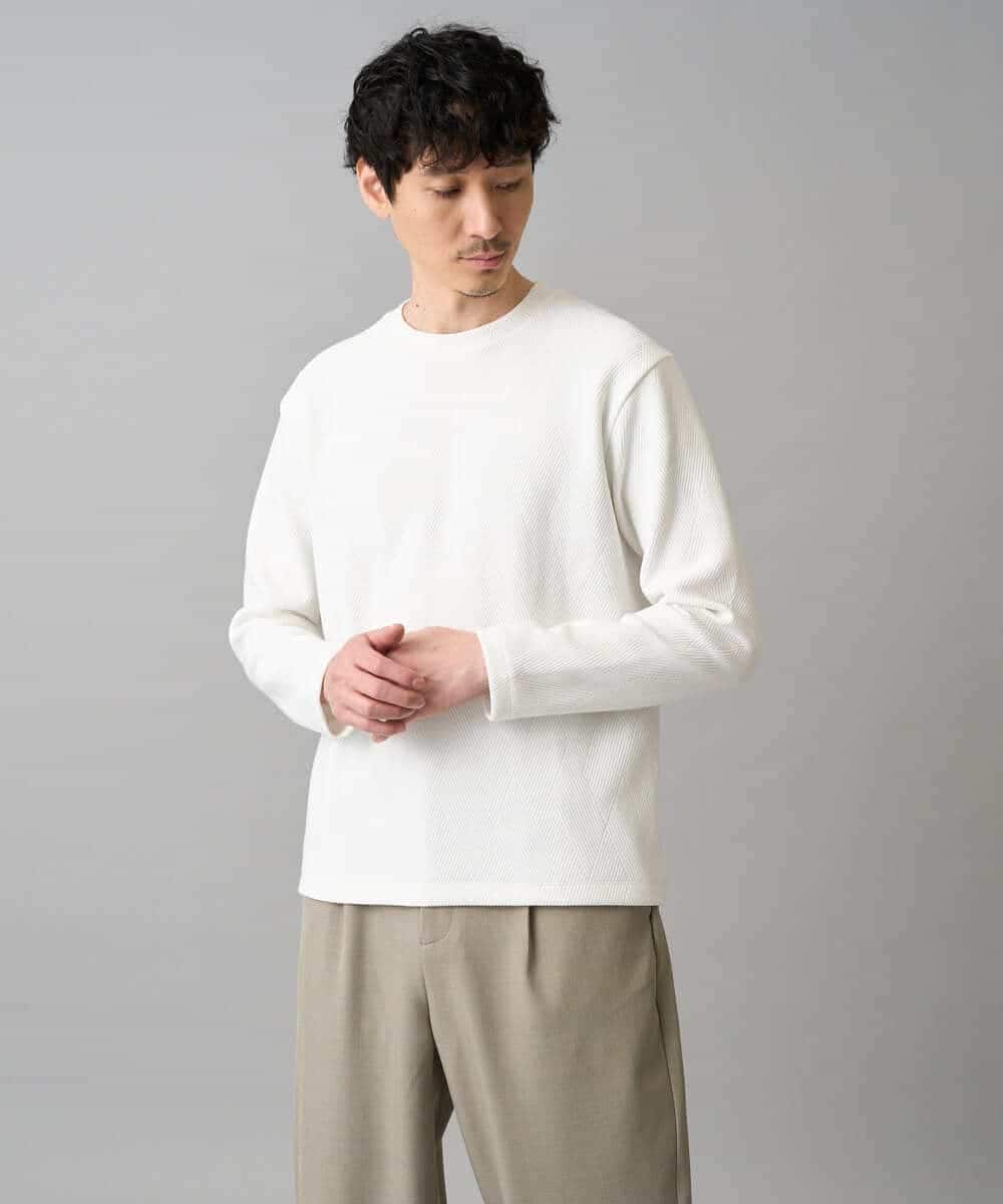 KHKED09049 a.v.v MEN(アー・ヴェ・ヴェ) 【イージーケア/洗濯機で洗える】キカフクレジャカードプルオーバー ライトグレー