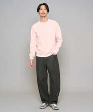 KHKED10044 a.v.v MEN(アー・ヴェ・ヴェ) 【イージーケア/洗濯機で洗える/毛玉になりにくい】アゼダブルフェイス1ポイント刺繍プルオーバー ピンク