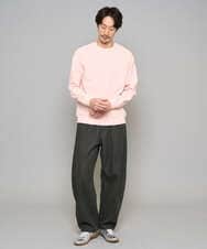 KHKED10044 a.v.v MEN(アー・ヴェ・ヴェ) 【イージーケア/洗濯機で洗える/毛玉になりにくい】アゼダブルフェイス1ポイント刺繍プルオーバー ピンク