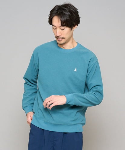 KHKED10044 a.v.v MEN 【イージーケア/洗濯機で洗える/毛玉になりにくい】アゼダブルフェイス1ポイント刺繍プルオーバー