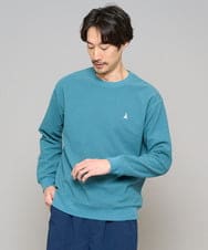 KHKED10044 a.v.v MEN(アー・ヴェ・ヴェ) 【イージーケア/洗濯機で洗える/毛玉になりにくい】アゼダブルフェイス1ポイント刺繍プルオーバー グリーン