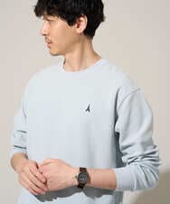 KHKED10044 a.v.v MEN(アー・ヴェ・ヴェ) 【イージーケア/洗濯機で洗える/毛玉になりにくい】アゼダブルフェイス1ポイント刺繍カットソー ライトブルー