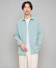 KHKED10044 a.v.v MEN(アー・ヴェ・ヴェ) 【イージーケア/洗濯機で洗える/毛玉になりにくい】アゼダブルフェイス1ポイント刺繍プルオーバー ライトブルー