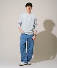 KHKED10044 a.v.v MEN(アー・ヴェ・ヴェ) 【イージーケア/洗濯機で洗える/毛玉になりにくい】アゼダブルフェイス1ポイント刺繍カットソー ライトブルー