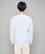 KHKED10044 a.v.v MEN(アー・ヴェ・ヴェ) 【イージーケア/洗濯機で洗える/毛玉になりにくい】アゼダブルフェイス1ポイント刺繍プルオーバー ライトブルー