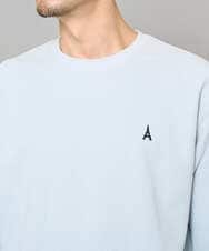 KHKED10044 a.v.v MEN(アー・ヴェ・ヴェ) 【イージーケア/洗濯機で洗える/毛玉になりにくい】アゼダブルフェイス1ポイント刺繍プルオーバー ライトブルー