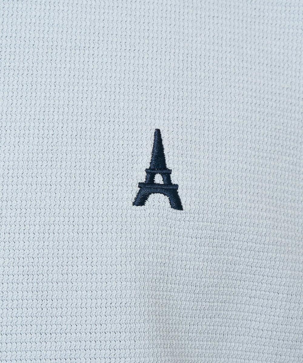 KHKED10044 a.v.v MEN(アー・ヴェ・ヴェ) 【イージーケア/洗濯機で洗える/毛玉になりにくい】アゼダブルフェイス1ポイント刺繍プルオーバー ライトブルー