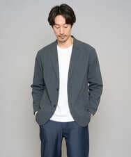 KHKED10044 a.v.v MEN(アー・ヴェ・ヴェ) 【イージーケア/洗濯機で洗える/毛玉になりにくい】アゼダブルフェイス1ポイント刺繍プルオーバー ホワイト