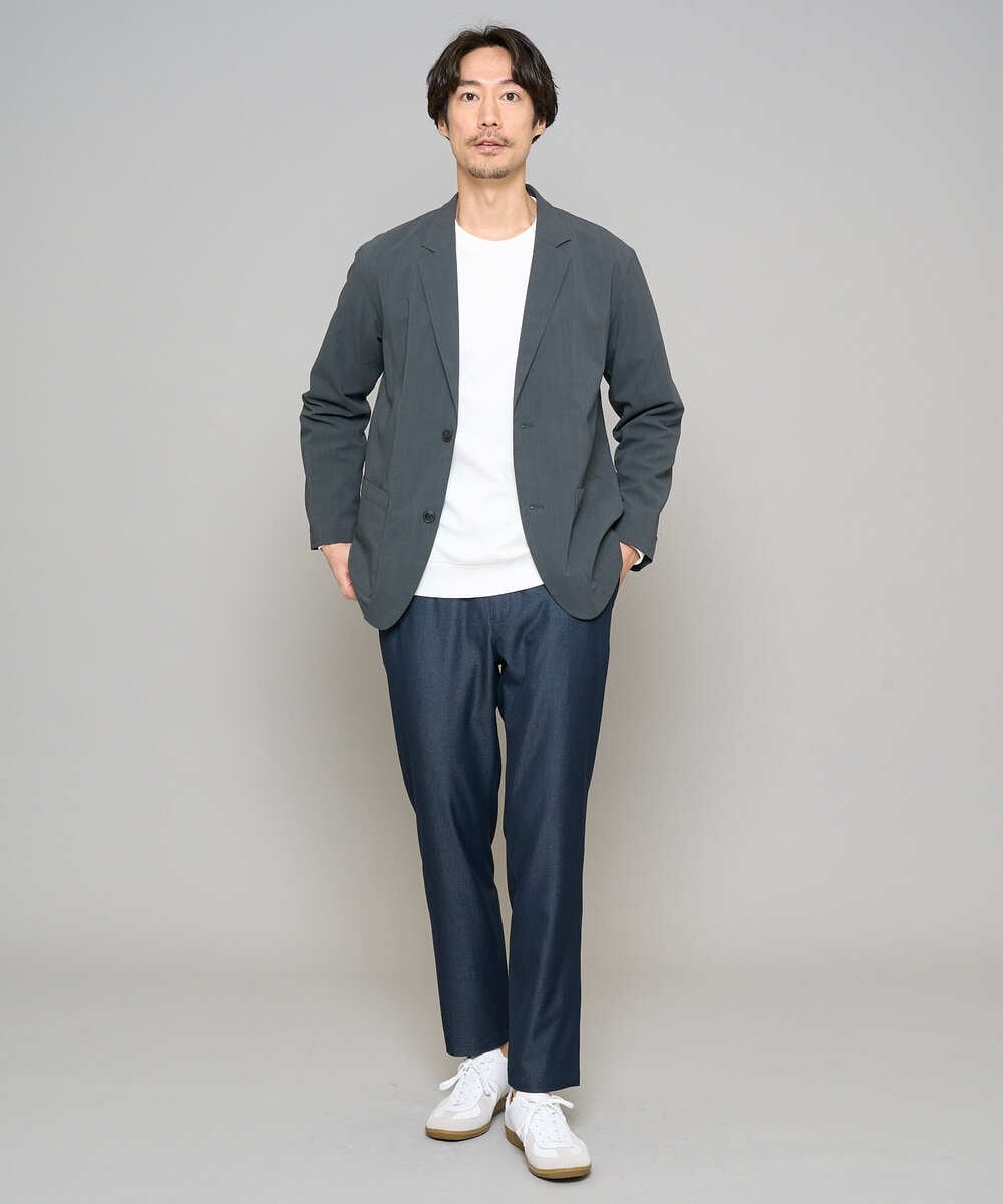 KHKED10044 a.v.v MEN(アー・ヴェ・ヴェ) 【イージーケア/洗濯機で洗える/毛玉になりにくい】アゼダブルフェイス1ポイント刺繍プルオーバー ホワイト