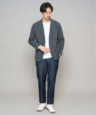 KHKED10044 a.v.v MEN(アー・ヴェ・ヴェ) 【イージーケア/洗濯機で洗える/毛玉になりにくい】アゼダブルフェイス1ポイント刺繍プルオーバー ホワイト