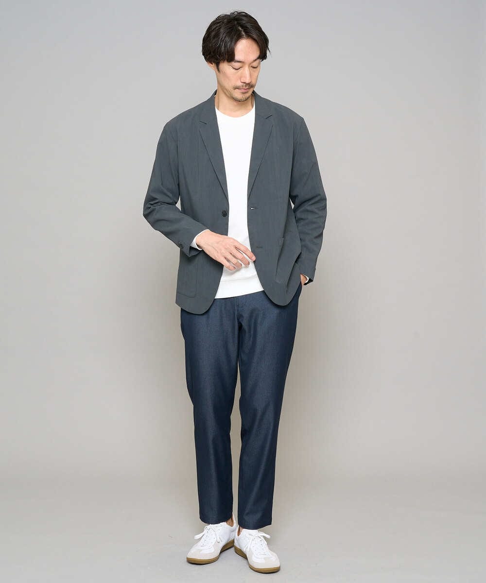 KHKED10044 a.v.v MEN(アー・ヴェ・ヴェ) 【イージーケア/洗濯機で洗える/毛玉になりにくい】アゼダブルフェイス1ポイント刺繍プルオーバー ホワイト