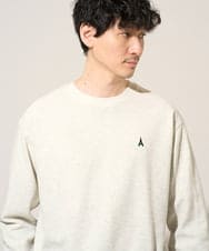 KHKED10044 a.v.v MEN(アー・ヴェ・ヴェ) 【イージーケア/洗濯機で洗える/毛玉になりにくい】アゼダブルフェイス1ポイント刺繍カットソー ライトグレー