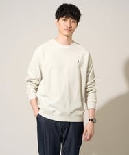 KHKED10044 a.v.v MEN(アー・ヴェ・ヴェ) 【イージーケア/洗濯機で洗える/毛玉になりにくい】アゼダブルフェイス1ポイント刺繍カットソー ライトグレー