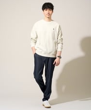 KHKED10044 a.v.v MEN(アー・ヴェ・ヴェ) 【イージーケア/洗濯機で洗える/毛玉になりにくい】アゼダブルフェイス1ポイント刺繍カットソー ライトグレー