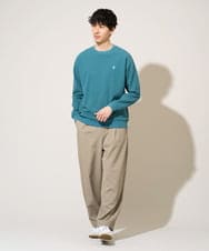 KHKED10044 a.v.v MEN(アー・ヴェ・ヴェ) 【イージーケア/洗濯機で洗える/毛玉になりにくい】アゼダブルフェイス1ポイント刺繍カットソー ライトグレー