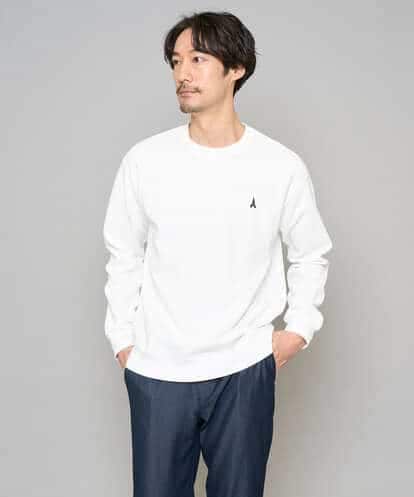 KHKED10044 a.v.v MEN 【イージーケア/洗濯機で洗える/毛玉になりにくい】アゼダブルフェイス1ポイント刺繍プルオーバー