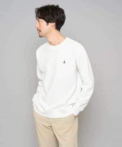 KHKED10044 a.v.v MEN 【イージーケア/洗濯機で洗える/毛玉になりにくい】アゼダブルフェイス1ポイント刺繍プルオーバー