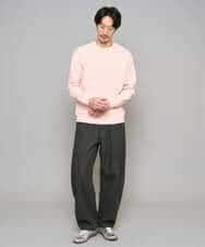 KHKED10044 a.v.v MEN(アー・ヴェ・ヴェ) 【イージーケア/洗濯機で洗える/毛玉になりにくい】アゼダブルフェイス1ポイント刺繍カットソー ライトグレー