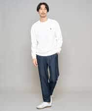 KHKED10044 a.v.v MEN(アー・ヴェ・ヴェ) 【イージーケア/洗濯機で洗える/毛玉になりにくい】アゼダブルフェイス1ポイント刺繍カットソー ライトグレー