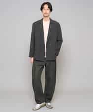 KHKED10044 a.v.v MEN(アー・ヴェ・ヴェ) 【イージーケア/洗濯機で洗える/毛玉になりにくい】アゼダブルフェイス1ポイント刺繍カットソー ライトグレー