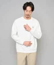 KHKED10044 a.v.v MEN(アー・ヴェ・ヴェ) 【イージーケア/洗濯機で洗える/毛玉になりにくい】アゼダブルフェイス1ポイント刺繍カットソー ライトグレー