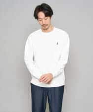 KHKED10044 a.v.v MEN(アー・ヴェ・ヴェ) 【イージーケア/洗濯機で洗える/毛玉になりにくい】アゼダブルフェイス1ポイント刺繍カットソー ライトグレー