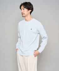 KHKED10044 a.v.v MEN(アー・ヴェ・ヴェ) 【イージーケア/洗濯機で洗える/毛玉になりにくい】アゼダブルフェイス1ポイント刺繍カットソー ライトグレー