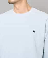 KHKED10044 a.v.v MEN(アー・ヴェ・ヴェ) 【イージーケア/洗濯機で洗える/毛玉になりにくい】アゼダブルフェイス1ポイント刺繍カットソー ライトグレー