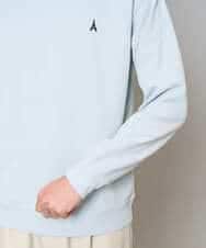 KHKED10044 a.v.v MEN(アー・ヴェ・ヴェ) 【イージーケア/洗濯機で洗える/毛玉になりにくい】アゼダブルフェイス1ポイント刺繍カットソー ライトグレー