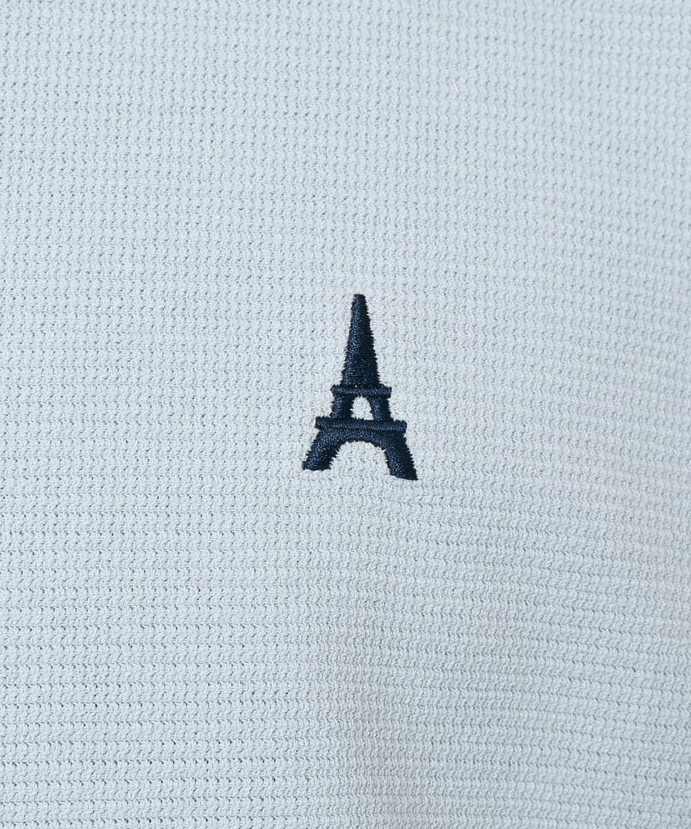 KHKED10044 a.v.v MEN(アー・ヴェ・ヴェ) 【イージーケア/洗濯機で洗える/毛玉になりにくい】アゼダブルフェイス1ポイント刺繍カットソー ライトグレー