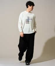 KHKED11049 a.v.v MEN(アー・ヴェ・ヴェ) フォトプリントワイドシルエットカットソー ライトグレー