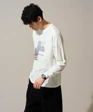 KHKED11049 a.v.v MEN(アー・ヴェ・ヴェ) フォトプリントワイドシルエットカットソー ライトグレー