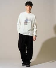 KHKED11049 a.v.v MEN(アー・ヴェ・ヴェ) フォトプリントワイドシルエットカットソー ライトグレー