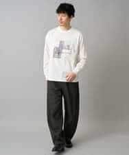 KHKED11049 a.v.v MEN(アー・ヴェ・ヴェ) フォトプリントワイドシルエットカットソー ライトグレー