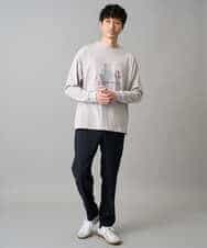 KHKED11049 a.v.v MEN(アー・ヴェ・ヴェ) フォトプリントワイドシルエットカットソー ライトグレー