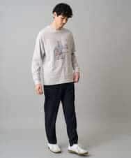 KHKED11049 a.v.v MEN(アー・ヴェ・ヴェ) フォトプリントワイドシルエットカットソー ライトグレー