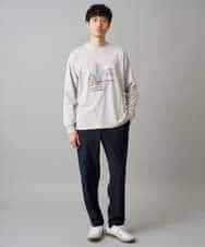 KHKED11049 a.v.v MEN(アー・ヴェ・ヴェ) フォトプリントワイドシルエットカットソー ライトグレー