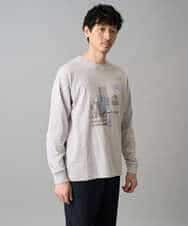 KHKED11049 a.v.v MEN(アー・ヴェ・ヴェ) フォトプリントワイドシルエットカットソー ライトグレー