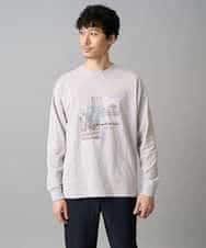 KHKED11049 a.v.v MEN(アー・ヴェ・ヴェ) フォトプリントワイドシルエットカットソー ライトグレー