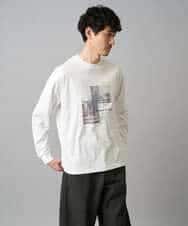 KHKED11049 a.v.v MEN(アー・ヴェ・ヴェ) フォトプリントワイドシルエットカットソー ライトグレー