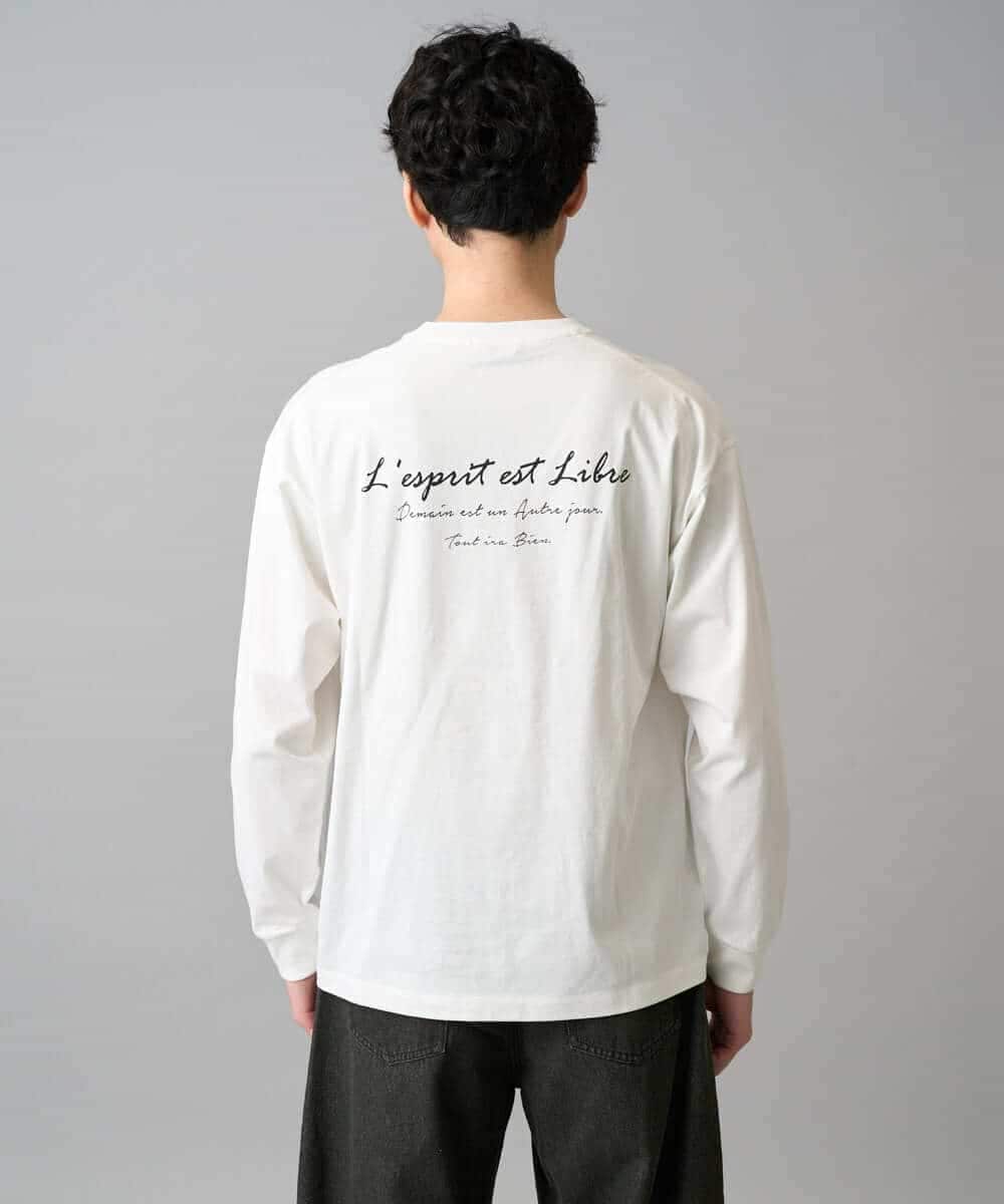 KHKED11049 a.v.v MEN(アー・ヴェ・ヴェ) フォトプリントワイドシルエットカットソー ライトグレー